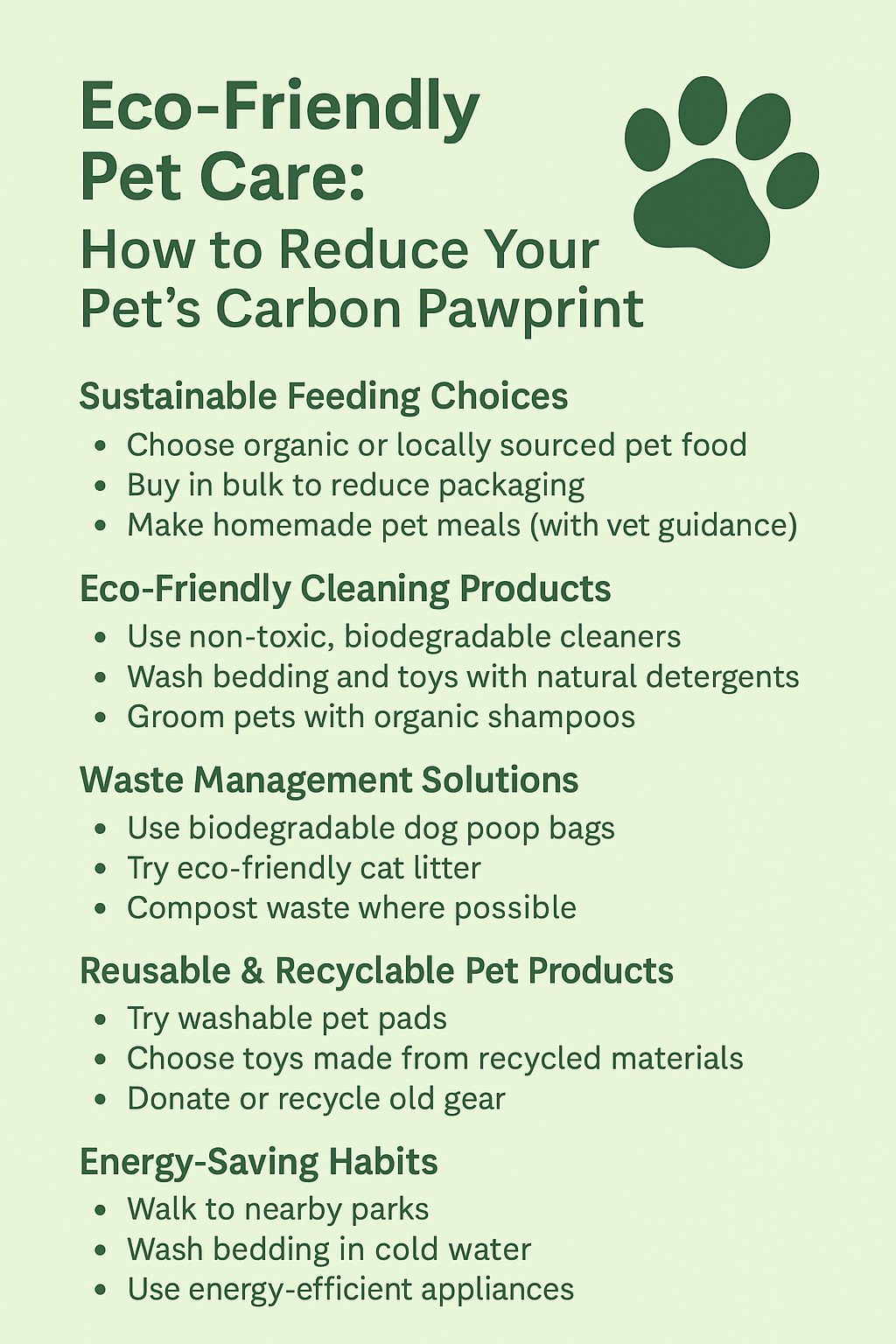 đ Eco-Friendly Pet Care: How to Reduce Your Petâs Carbon Pawprint