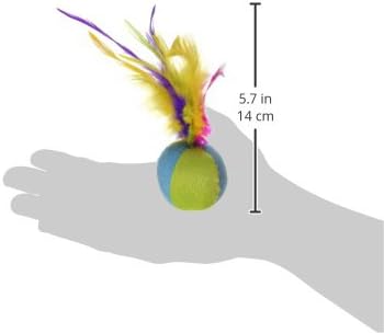 SmartyKat (2 Count) Flutter Balls Feather Cat Toys - Multi Color, 2 Count