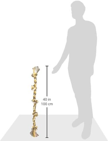 Mammoth Flossy Chews Multi Color 5 Knot Rope Tug – Premium Cotton-Poly Tug Toy for Dogs – Interactive Dog Rope Toy – Tug Dog Chew Toy for Big Dogs - X-Large, 36”