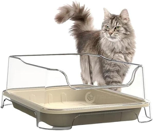 1 Transparent Cat Litter Splash Shield Plus (5-Pack) Disposable Litter Boxes. Small, Quick and Easy Disposal. Shallow for Small Pets, Senior Cats, Kittens