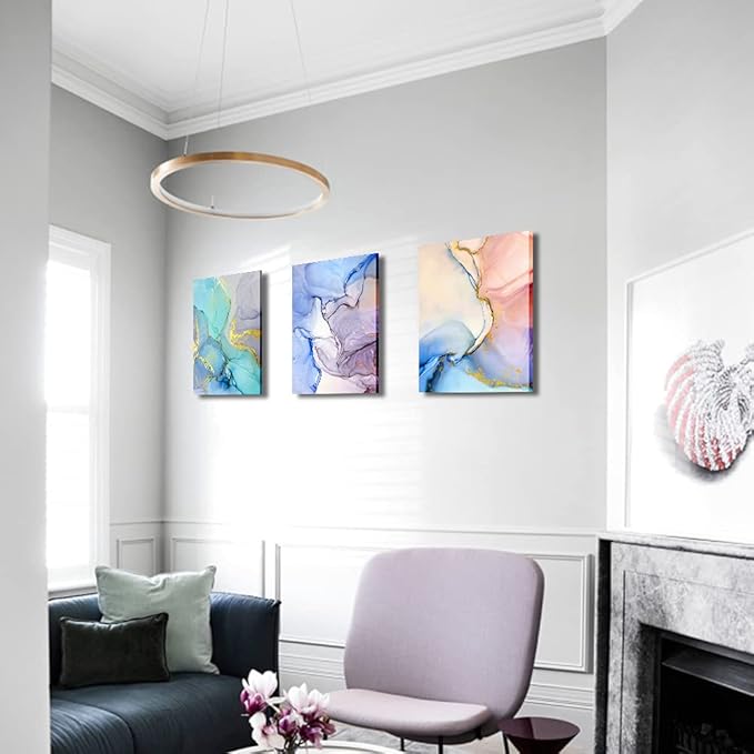 Abstract Wall Decor For Living Room Canvas Wall Art Paintings For Bedroom Colorful Color Abstract Wall Artworks Pictures For Office Kitchen Decoration Bathroom Home Decorations Art 3 Piece 12x16 Inch