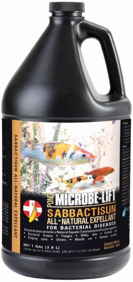 MICROBE-LIFT Sabbactisun Disease Treatment for Ponds and Outdoor Water Gardens, Disease Expellant for Pond Fish, 1 Gallon