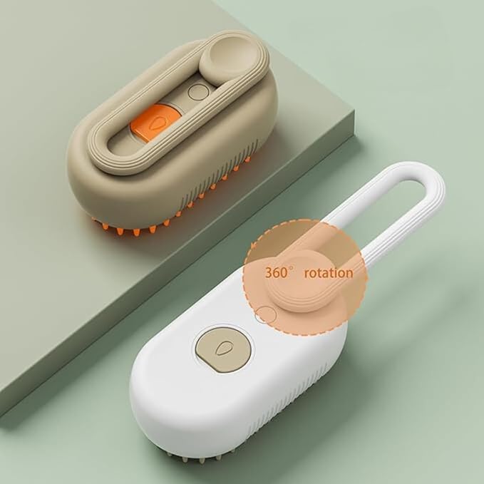 Generic Cat Steam Brush,Rechargeable with Handle,Self-Cleaning Grooming Tool,for Cats and Dogs,4 In1 Cat Steamy Brush, Multifunctional Hair Comb for Removing Tangled and Loose Hair (white)