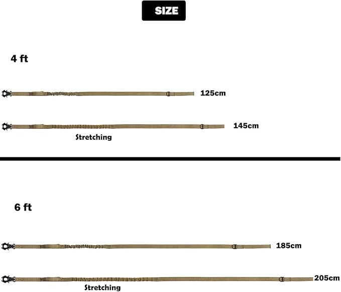 ICEFANG Tactical Dog Leash,K9 Training Walking Bungee Lead with 2 Control Handle,Heavy Duty Quick Release Metal Clasp,for Medium Large Breed (Reflective Orange, 6 FT)