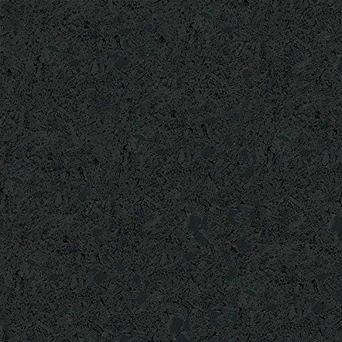 American Floor Mats 1/4in (7mm) Thick Solid Black 4' x 12' Heavy Duty Rubber Rolls, Protective Exercise Mats, Home Gym Rubber Flooring
