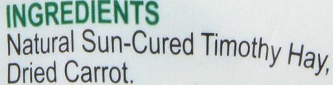 Kaytee Timothy Hay Plus Carrots for Pet Guinea Pigs, Rabbits & Other Small Animals, 24 oz (Pack of 2)