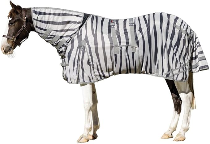Schneiders Soft Interlock Mesh II Zebra Horse Fly Sheets | Striking Zebra Pattern for Fly Deterrence & Superior UV Protection