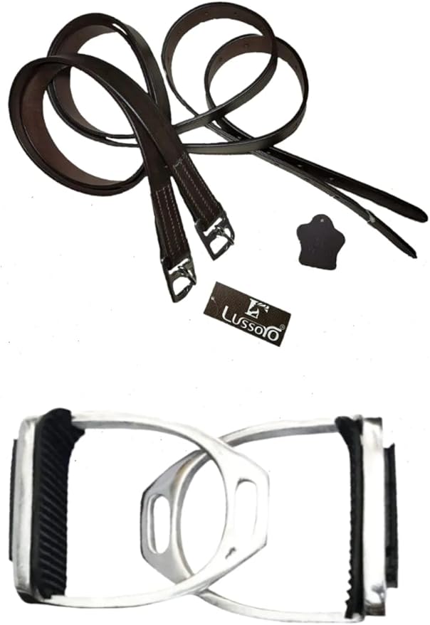 Leather English Riding Horse Saddle Starter Kit Brown Saddle Combo Pack Set of 7 pcs