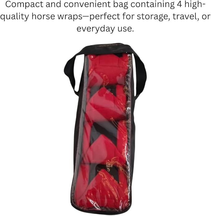 Horse Leg Bandage/Horse Leg wrap (Set of 4) Red, Blue, Navy Blue, and Black (RED)