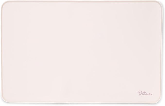 Silicone Dog Mat for Water Bowl and Food Dish, Pet Mat for Floors, Waterproof Dog Food Tray (Off-White Light Lavender)