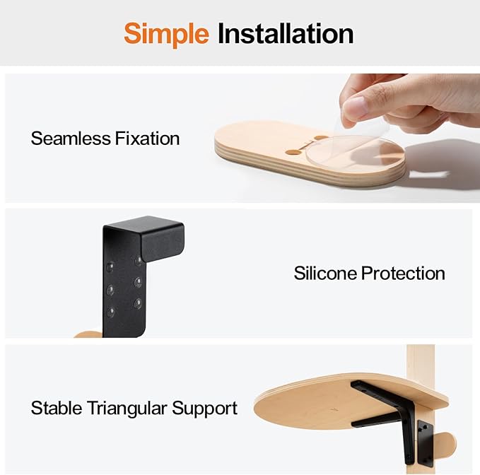 MEWOOFUN Cat Climbing Shelves Tree, 4-Levels Over Door Cat Climber for Jumping, Stable Cat Stairs Hammock for Kittens & Adult Cats (Wooden-65 H x 26.8” L x 13.8” W)