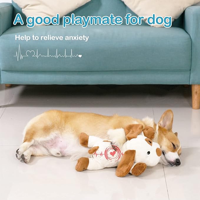 Heartbeat Dog Toy for Puppy- Helps for Dog Anxiety Relief and Calming Aid, Stuffed Animal Anxiety Calming Behavioral Aid Puppy Heartbeat Toy Sleep aid for Dogs Cats Pets