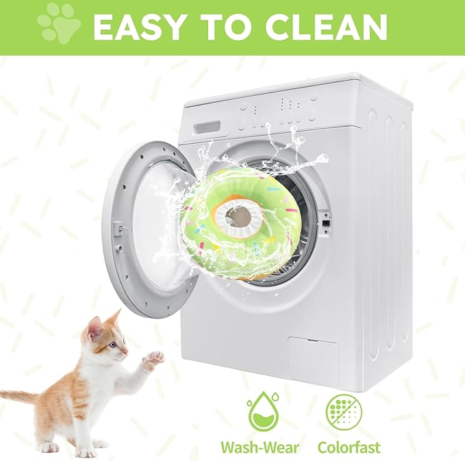 Cat Cone Collar Soft, Cat Recovery Collar for Wound Healing Cute Donut Adjustable Kittens Cones to Stop Licking Comfortable Lightweight Neck Elizabethan Collars for Cats Kittens After Surgery