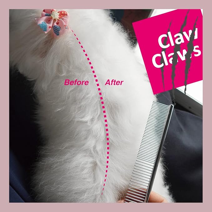 6.1" Comb with Rounded Ends Spine, Pet Comb for Professional Groomer Tool, for Short to Medium Haired Dog, Cat and other pets.