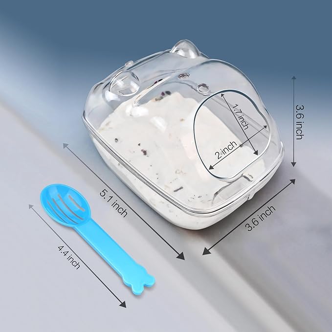 Hamster Bathtub,Hamster Bathroom,Small Animal Habitat Décor,Sand Bath Container Transparent Beds,Hamster Bed,Ice Bathtub,Sleep Pad Nest,Sand Bath Box for Small Pet Animals Cage Accessories(S)