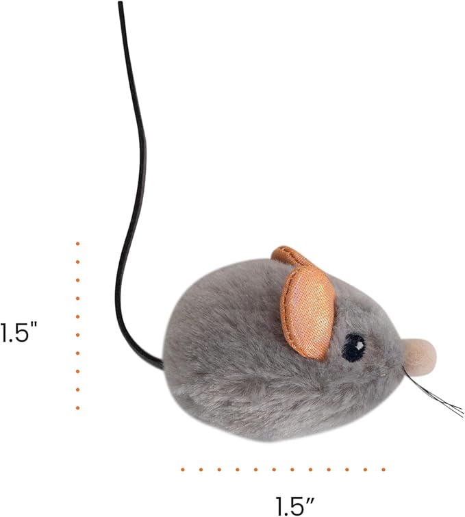 Catstages Squeak Squeak Mouse Cat Toy with Touch-Activated Sound & Catnip, Gray