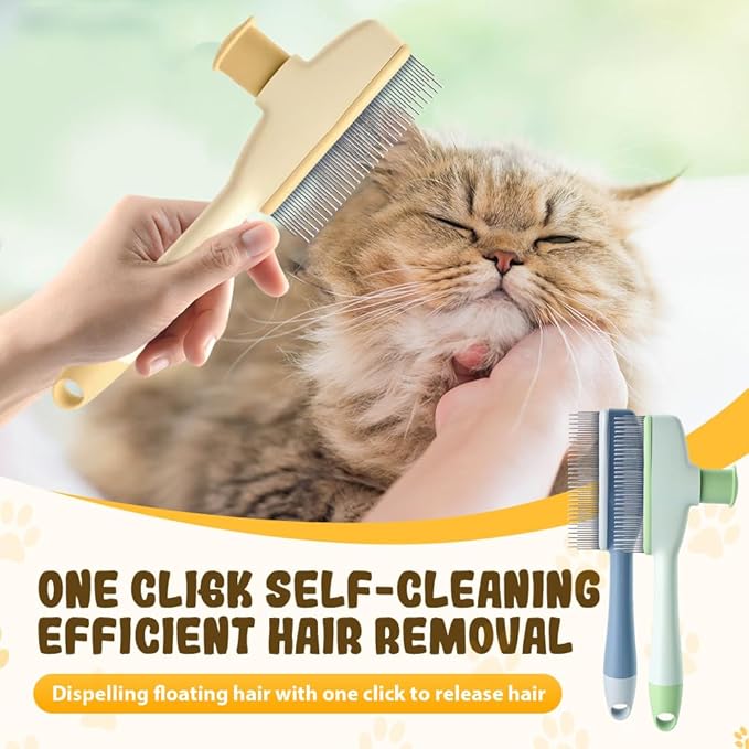 Pet Hair Removal Comb, 2025 New Flea Comb, Multifunctional Grooming Brush for Home Use, Portable Shedding Brush for Pet Owners (Blue)