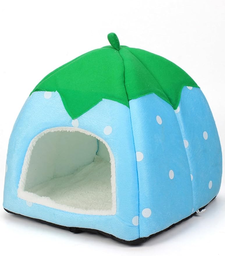 Guinea Pig Hideout for Small Animals(Guinea Pig Bed with Warm Fleece, Washable Pet Cushions, Winter Sleeping Warmth)