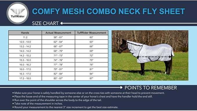 TuffRider Comfy Mesh Combo Neck Fly Sheet - White - 72