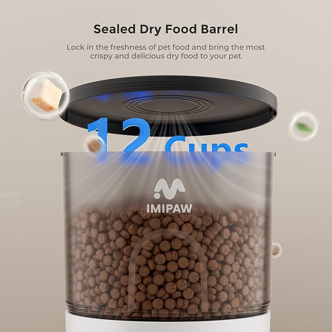 Automatic Cat Feeder - 3L Pet Dry Food Dispenser with Timed Programmable Portion Control, Dual Power Backup, Easy Set Up, 10 Meals Per Day for Cats and Puppies(Remote Not Supported)