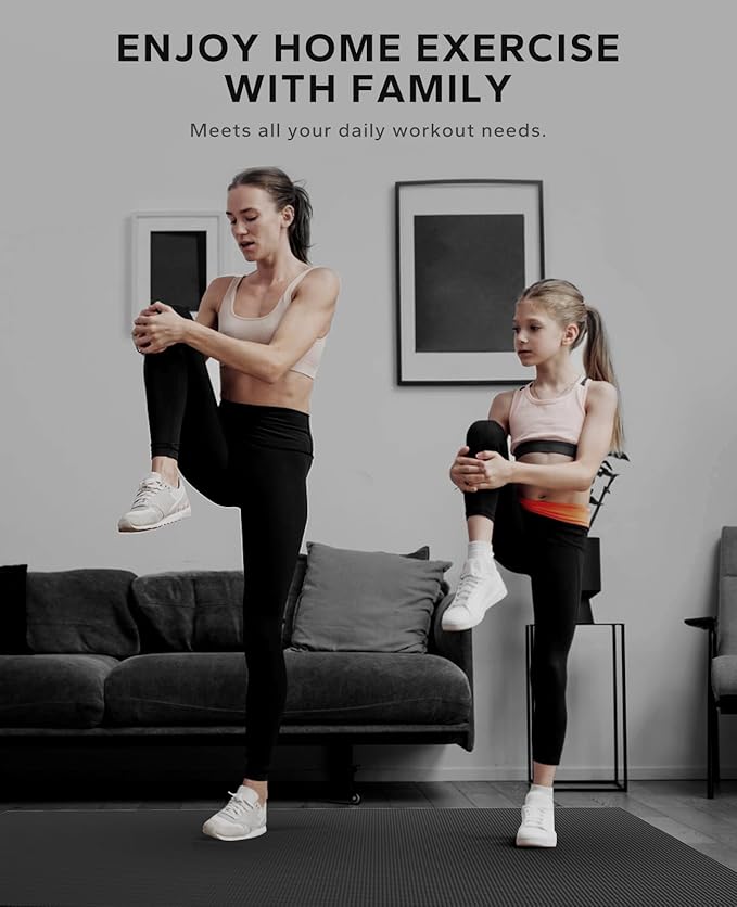 HAPBEAR Extra Large Exercise Mat-7'x5'/6'x8'/6'x9'/6'x10'/6'x12'x8mm(1/3 inch),Non-Slip, Ultra Durable, Thick Workout Mats for Home Gym Flooring Cardio, Yoga Mats for Fitness, High-Density Exercise Mat, Shoes-Friendly