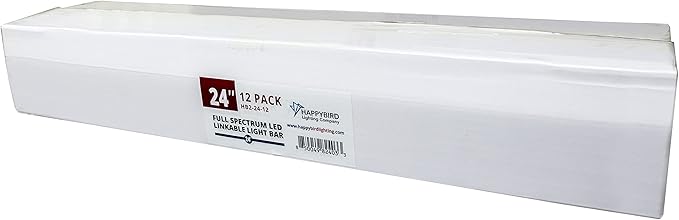 HappyBird Lightning (A Divison of M&M Cage) 24" LED linkable Light bar Without Power Source for Multiple Bird Breeder Cages, Full Spectrum LED. Will NOT Run ON ITS OWN (12 Pack)