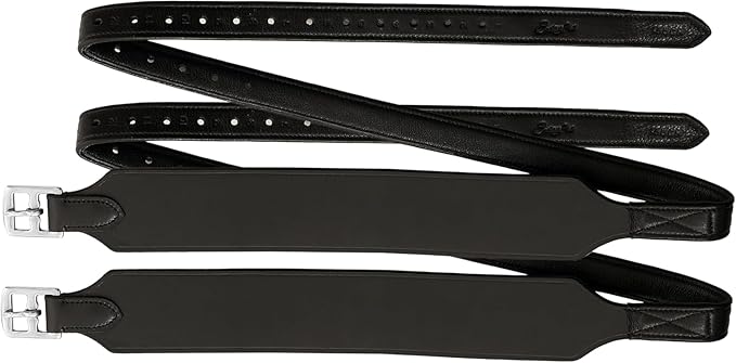 Exion Wide Stability Stirrup Leathers for English Saddles | Premium Cowhide Leather | Enhanced Leg Stability & Comfort | Sizes: 48" to 62"