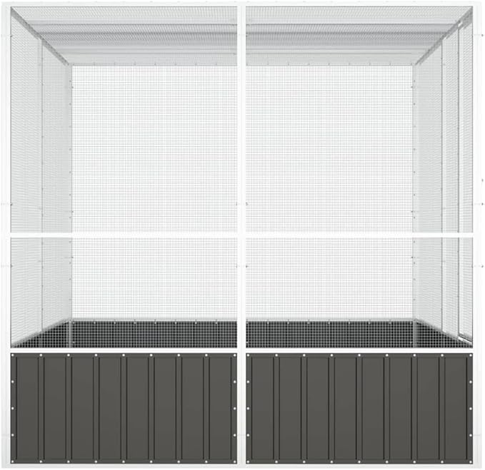 Steel Bird Cage, Large Flight King Bird Cage for Cockatiels African Grey Quaker Amazon Sun Parakeets Green Cheek Conures Pigeons Parrot Bird Cage Birdcage, Anthracite 84.1"x85.6"x83.3"