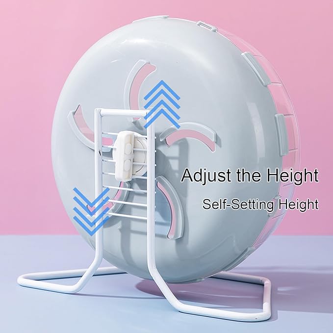 Jeeone Silent Hamster Wheel 7 inch, Hamster Exercise Wheel, Height-Adjustable Hamster Wheel Cage Accessories, Hamster Running Toys Small Animals Exercise Wheels (Blue)