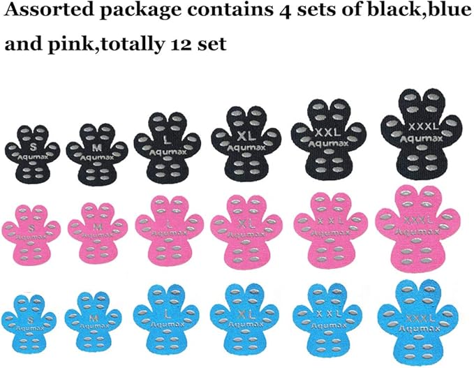 Dog Paw Protector Gripper Traction Pads,Dog Paw Covers,Foot Stickers in Summer Hot/Winter Cold Pavement,Dog Shoes Booties Socks Replacement,12 Sets (48 pcs) M Multicolor