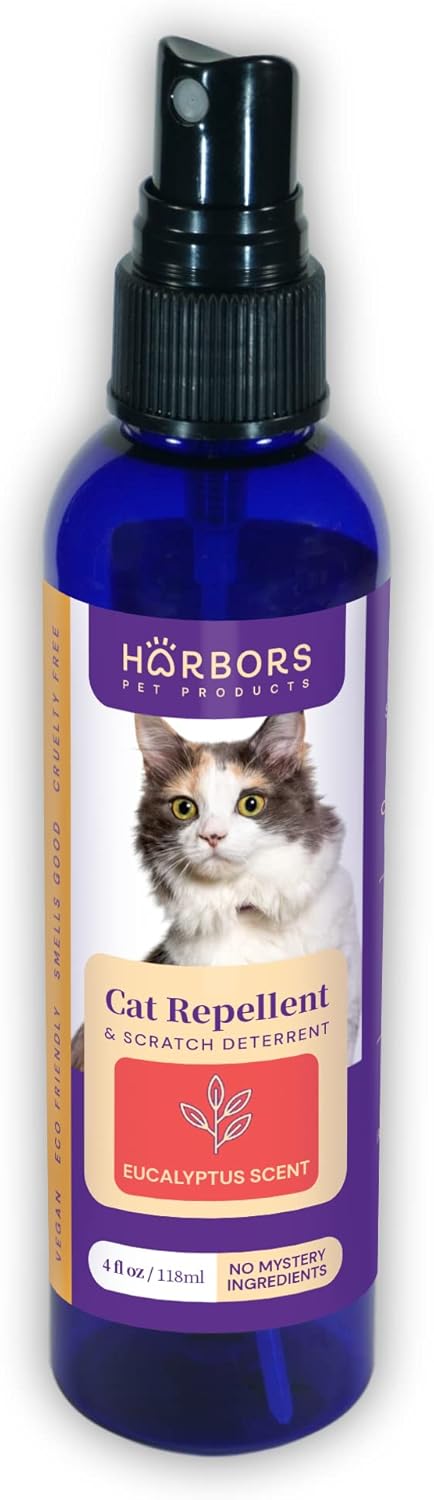 Harbors Cat Scratch and Chewing Deterrent Spray - Scented - 4 oz / 118 ml | Formulated with Essential Oils | 100% Satisfied or Return