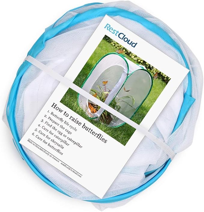 RESTCLOUD Insect and Butterfly Habitat Cage Terrarium Pop-up 24 Inches Tall