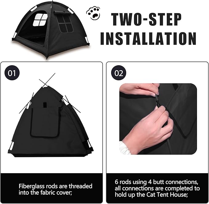 Cat Tent House、Cat's Nest, Quick Assembly and disassembly, Portable Indoor/Outdoor pet Tent House for Cats, Puppies and Other Small Animals