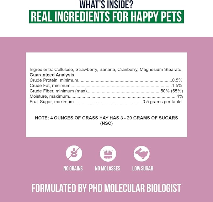 Sherwood Pet Health Snackies for Chinchillas, Rabbits & Guinea Pigs, Grain-Free, Real Fruit, Low Sugar and High in Fiber Treats in Multiple Flavors