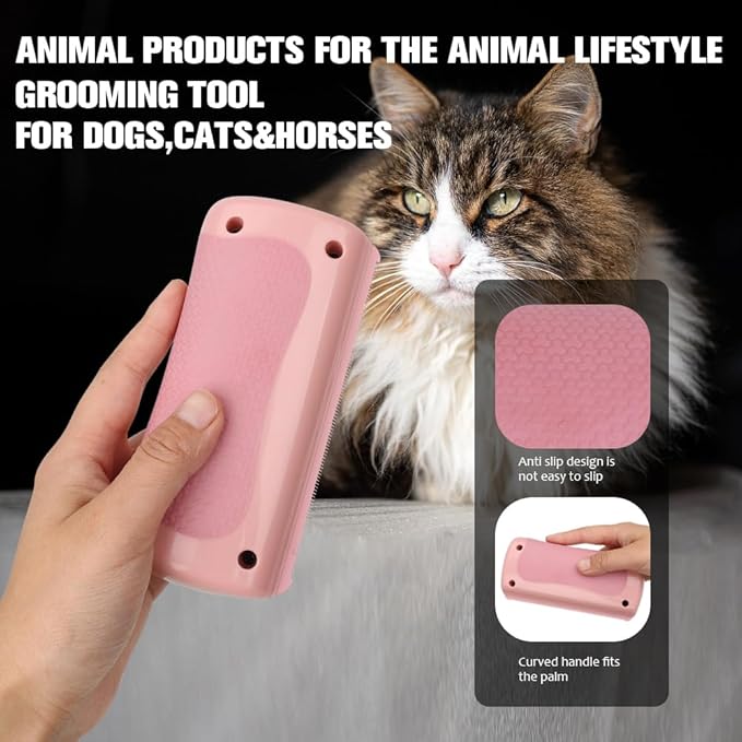 MAXIMILIAN Deshedding Brush for Dogs Cats Horses Undercoat Tool for Large and Small Pets Comb Removes Loose Dirt Hair and Fur Professional Pet Groomer, Pink for Little Pony