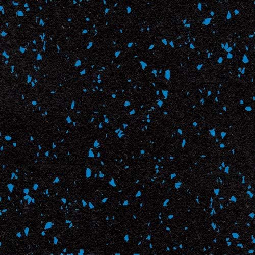 American Floor Mats 1/4in (7mm) Thick 10% Blue 4' x 25' Heavy Duty Rubber Rolls, Protective Exercise Mats, Home Gym Rubber Flooring