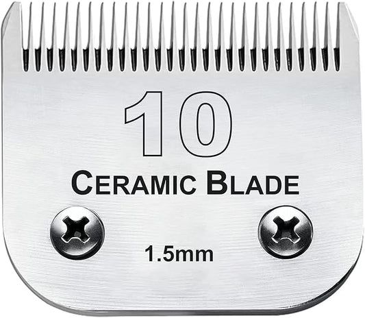 10 Blade Dog Grooming Clipper Blades Compatible with Andis Dog Clippers,Detachable Stainless Steel Blade,Size 10, 1/16-Inch Cut Length