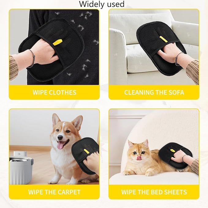 2025 New Pet Hair RemovalGlove,Upgraded Animal Fur Removal Tool,Yomi Pet HairRemoverGlove,WashableReusable Double Sided Static Pet Hair Removal Glove forCouch,Furniture,Carpet,CarSeat.