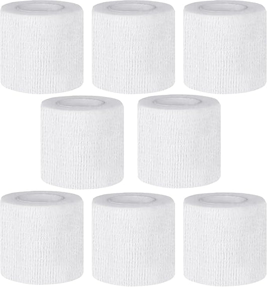 Self Adhesive Bandage Wrap,2 Inch White Elastic Cohesive Bandages, Vet Wrap for Dogs,Tattoo Grip Sports Breathable Tape Bulk for First Aid, Wrist Sprains Protection