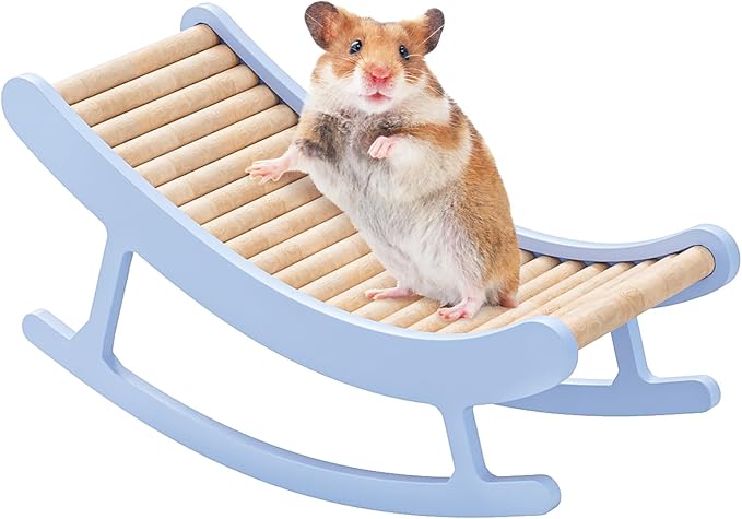 Hamster Climbing Toys - Wooden Ladder for Hmaster Bridge Guinea Pig Enrichment Toy Interactive Hamster Cage Accessories for Chinchilla, Rat, Gerbils, Mice and Small Animals