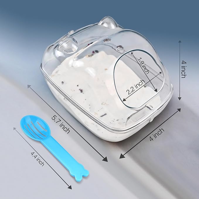 Hamster Bathtub,Hamster Bathroom,Small Animal Habitat Décor,Sand Bath Container Transparent Beds,Hamster Bed,Ice Bathtub,Sleep Pad Nest,Sand Bath Box for Cage Accessories(M)