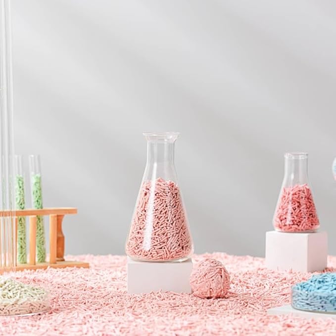 Tofu Cat Litter Natural Clumping Tofu Cat Litter, Fast Clumping and Easily Scoop-able 5.5lb/88oz 5 Scents - Peach, 2 Pack