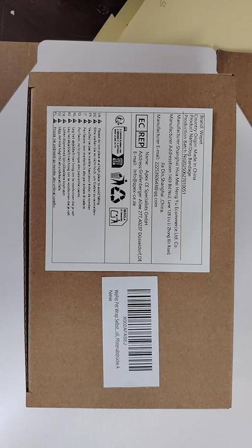 WePet Pet Wrap, Self-Adhesive, Only Sticks to Itself, Non-Woven Tape for Dog Legs, Paws, Wounds, First Aid Cohesive Gauze for Horse, Cat, Bird, Animal, 6 Rolls, 4 Inch, Pawprints A