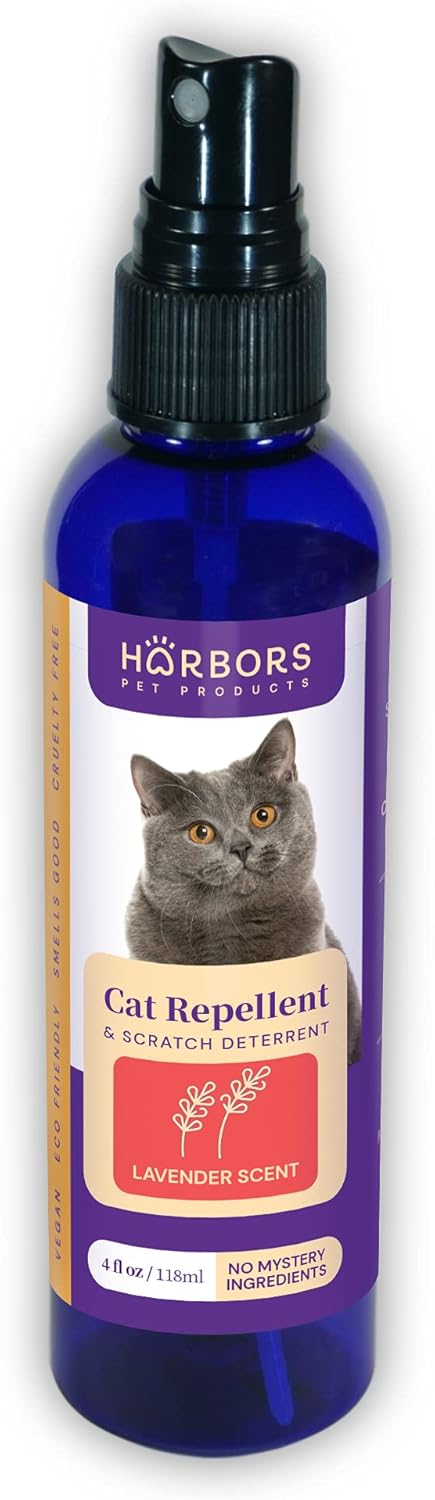Harbors Cat Scratch and Chewing Deterrent Spray - Scented - 4 oz / 118 ml | Formulated with Essential Oils | 100% Satisfied or Return