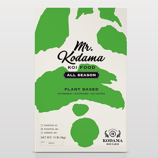 Plant Based Koi Fish Food | Wheat Germ Koi Food, All Season, Medium Floating and Sinking Pellets, 11 lbs (Medium/Floating)