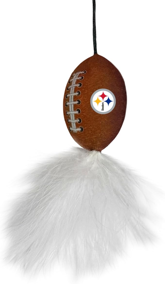 NFL Pittsburgh Steelers Cat Tunnel Tube Toy with Plush Football Catnip and Feathers Collapsible Tunnel for Cats to Play, Peek and Hide, Sporty & Fun Cat Tunnel Toy with Team Logo All-Over Design!