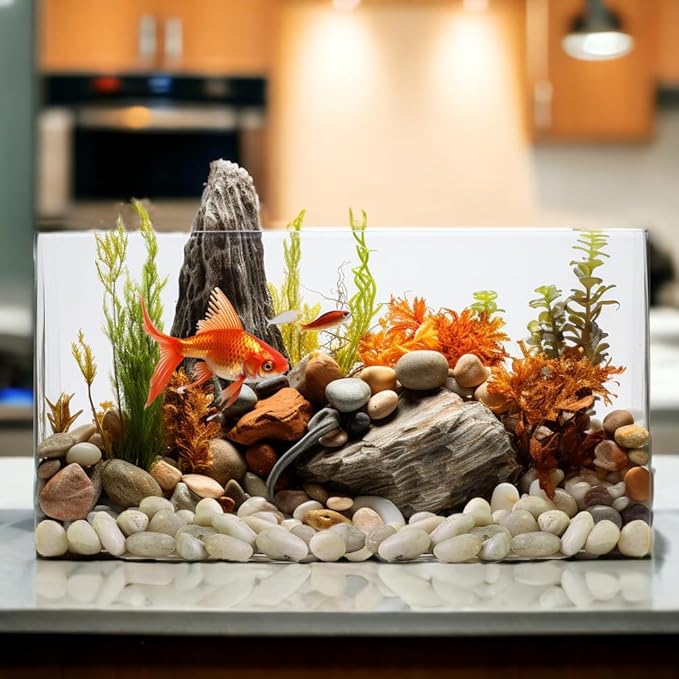 HappyFiller Natural Decorative White Pebbles Polished Rocks Stones for Aquarium Gravel,Fish Turtle Tank,Outdoor Indoor Succulents Plants Top Dressing,Graden Landscaping,10 LB