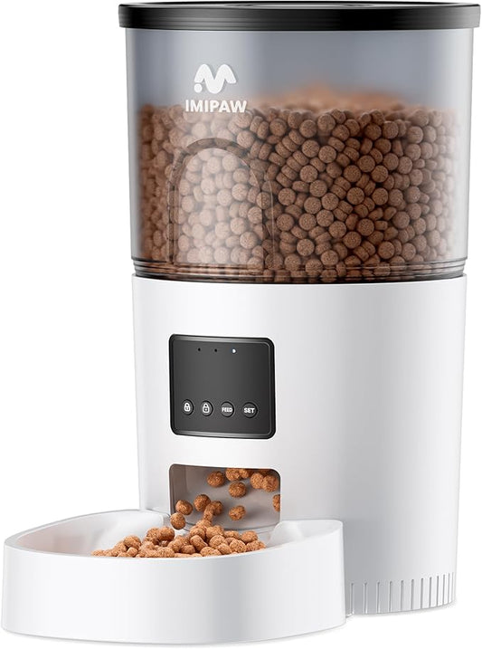 Automatic Cat Feeder - 3L Pet Dry Food Dispenser with Timed Programmable Portion Control, Dual Power Backup, Easy Set Up, 10 Meals Per Day for Cats and Puppies(Remote Not Supported)