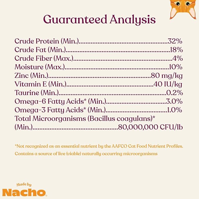 Made by Nacho Dry Cat Kibble 4lb Bag, High Protein and Grain-Friendly Premium Cat Food, Sustainably Caught Salmon and Pumpkin, Infused with Bone Broth for Hydration, Limited Ingredients, Single Bag