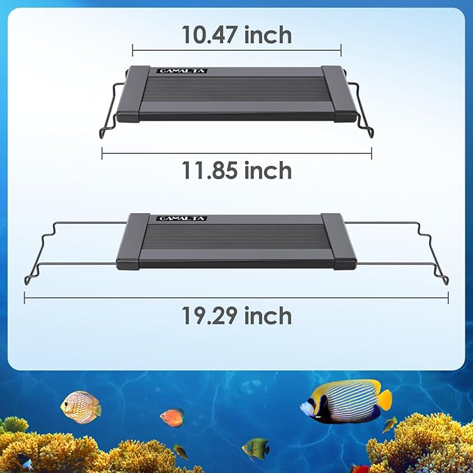 Aquarium Light,14W 24/7 Natural Mode,9 Light Modes(Water Grass Mode & 7 Colors & Cycle),Adjustable Timer and 7 Color Brightness - with Expandable Mounting Bracket for 12~18IN Fish Tank